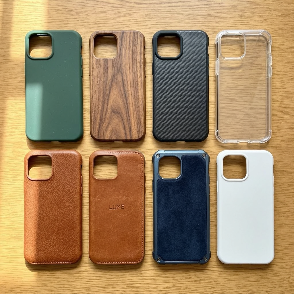 Capas com pele e madeira